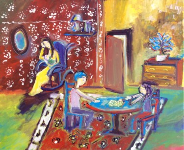 Peinture intitulée "Famille en couleurs" par Caropeu, Œuvre d'art originale, Acrylique