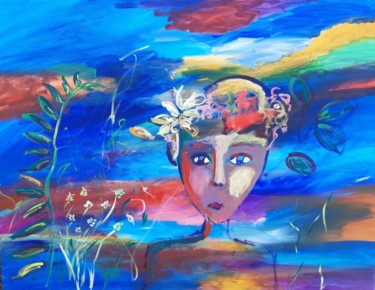 Peinture intitulée "Soleil Levant" par Caropeu, Œuvre d'art originale, Acrylique