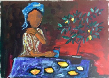 Peinture intitulée "La citronnade" par Caropeu, Œuvre d'art originale, Acrylique