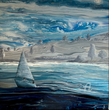 Peinture intitulée "Bodensee" par Caropour, Œuvre d'art originale, Acrylique