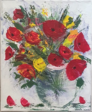 Painting titled "Poppy" by Carole Trioreau, Original Artwork, Acrylic