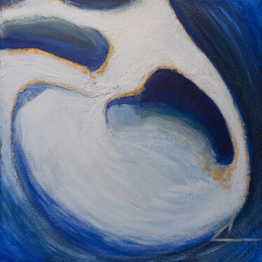 Painting titled "Blue III" by Carraux, Original Artwork, Acrylic Mounted on Wood Stretcher frame