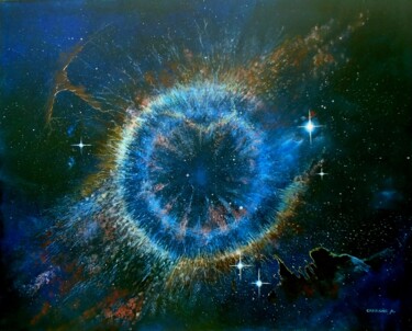 Pintura titulada "L'oeil de l'espace" por Carreno Antonio" Le Peintre Des Étoiles", Obra de arte original, Acrílico