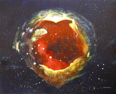 Painting titled "Monocerotis IV" by Carreno Antonio" Le Peintre Des Étoiles", Original Artwork, Acrylic