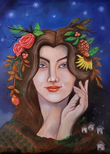 Schilderij getiteld "Seasons of the Soul" door Carrie Correa, Origineel Kunstwerk, Olie