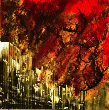 Картина под названием "Panic in Detroit" - Carriere De Glencoe, Подлинное произведение искусства, Акрил Установлен на Деревя…