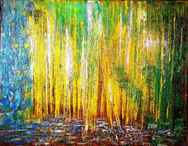 Картина под названием "Bambous II" - Carriere De Glencoe, Подлинное произведение искусства, Акрил Установлен на Деревянная р…