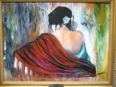 Peinture intitulée "Femme assise" par Carro, Œuvre d'art originale, Huile