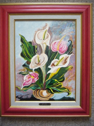 Painting titled "arums" by Carro, Original Artwork