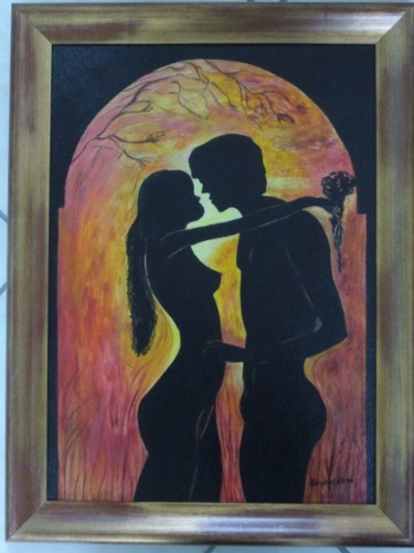 Painting titled "amour" by Carro, Original Artwork