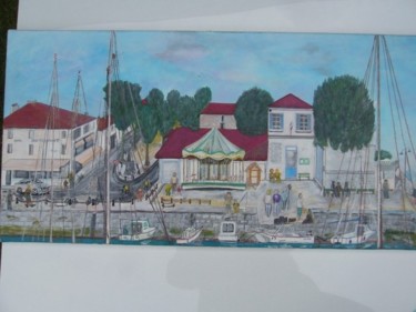 Painting titled "la flotte en ré" by Carro, Original Artwork, Oil