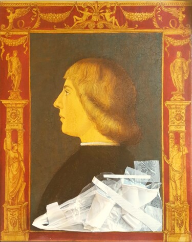 Peinture intitulée "ferrarese portrait…" par Cartasso, Œuvre d'art originale, Huile