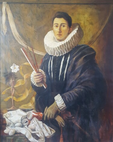 Pittura intitolato "Lombard self portra…" da Cartasso, Opera d'arte originale, Olio