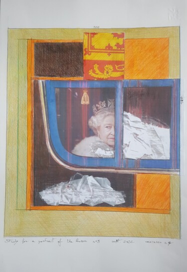 Malerei mit dem Titel "study for a portrai…" von Cartasso, Original-Kunstwerk, Conté-Buntstifte