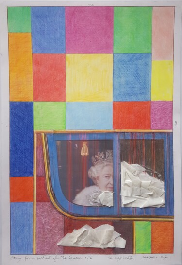 Картина под названием "study for a portrai…" - Cartasso, Подлинное произведение искусства, Цветные карандаши