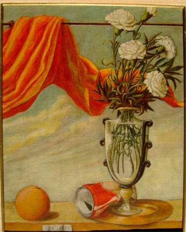 Pintura titulada "natura-morta-garofa…" por Cartasso, Obra de arte original, Témpera