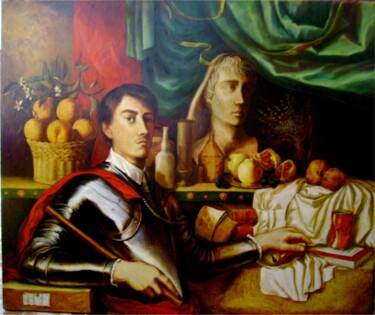 Peinture intitulée "autoritratto-olio-s…" par Cartasso, Œuvre d'art originale, Huile
