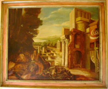 Schilderij getiteld "paesaggio-romano-80…" door Cartasso, Origineel Kunstwerk, Olie