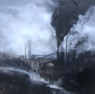 Peinture intitulée "fumees-brumes-et-br…" par Jean-Marie Cartereau, Œuvre d'art originale