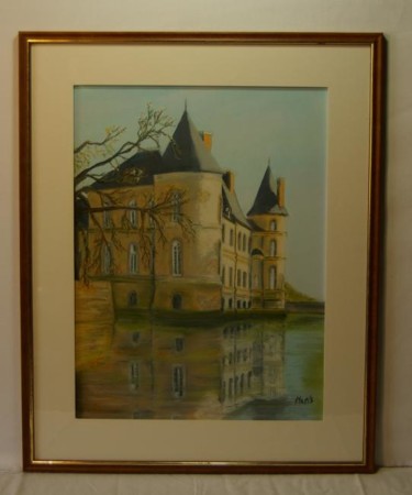 Peinture intitulée "Haroué son chateau" par Mams, Œuvre d'art originale, Huile