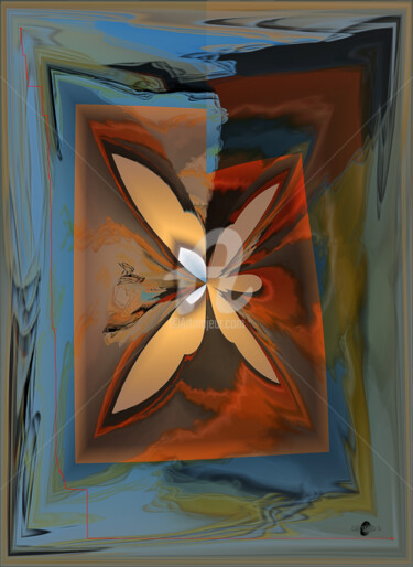 Digitale Kunst mit dem Titel "Papillon" von Cartsandra B, Original-Kunstwerk, Digitale Malerei
