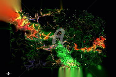 「Formes et couleurs…」というタイトルのデジタルアーツ Cartsandra Bによって, オリジナルのアートワーク, 2Dデジタルワーク アルミニウムにマウント