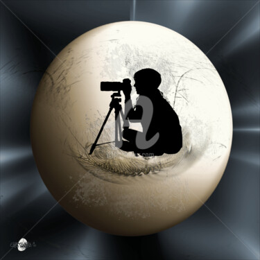 Цифровое искусство под названием "Lune femme photogra…" - Cartsandra B, Подлинное произведение искусства, Цифровая живопись