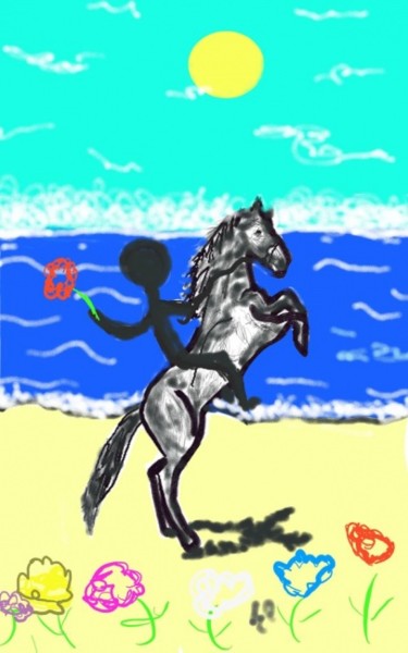 Arte digitale intitolato "cavallo" da Emilio Caruso, Opera d'arte originale
