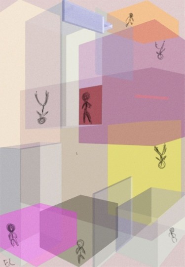 Arte digitale intitolato "cubi" da Emilio Caruso, Opera d'arte originale