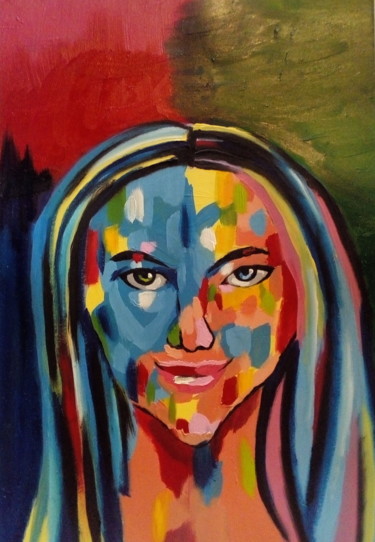 Painting titled "In her eyes" by Maurício Carvalho, Original Artwork, Ink