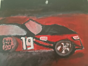 Painting titled "Red Racer" by Carys Dejesus, Original Artwork, Acrylic