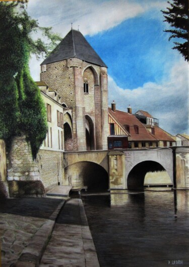 Drawing titled "Moret sur Loing (po…" by Patrick Casado, Original Artwork, Pencil Mounted on Other rigid panel