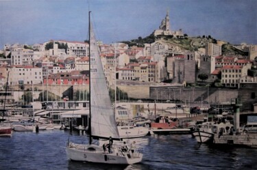 Drawing titled "MARSEILLE (le vieux…" by Patrick Casado, Original Artwork, Pencil