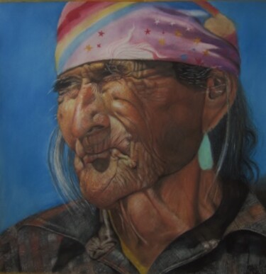Disegno intitolato "Indien Navajo" da Patrick Casado, Opera d'arte originale, Matita
