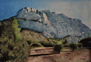 Rysunek zatytułowany „La montagne Sainte…” autorstwa Patrick Casado, Oryginalna praca, Ołówek