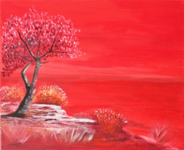 Peinture intitulée "Planète rouge" par Casal'Art, Œuvre d'art originale, Acrylique