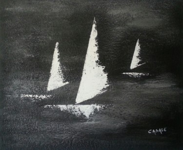 Painting titled "Noir et Blanc" by Casal'Art, Original Artwork, Acrylic