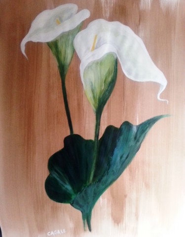 Painting titled "Les Arums" by Casal'Art, Original Artwork, Acrylic