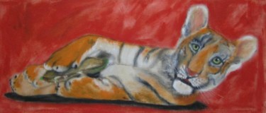 Peinture intitulée "bebe tigre" par Roberto Casanova, Œuvre d'art originale