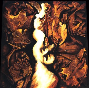 Painting titled "Tributo al Padre Ju…" by Patricia Casanova, Original Artwork, Oil