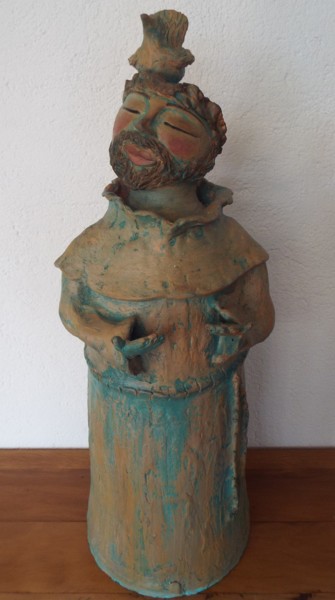 Sculpture titled "São Francisco em Gr…" by Casa Tuia, Original Artwork, Ceramics