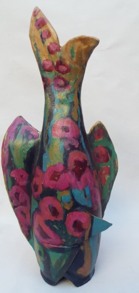 Escultura intitulada "Pink Fish" por Casa Tuia, Obras de arte originais, Cerâmica