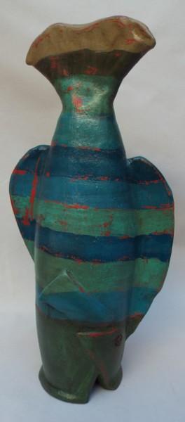 Escultura intitulada "Blue Fish" por Casa Tuia, Obras de arte originais, Cerâmica