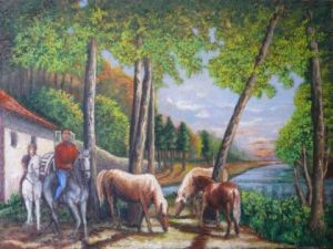 Peinture intitulée "ballade au canada" par Casc-Art, Œuvre d'art originale
