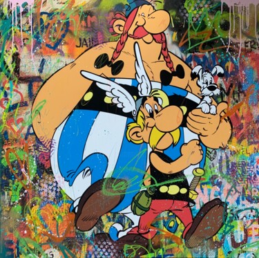 Schilderij getiteld "Trio Walk" door Caspa, Origineel Kunstwerk, Acryl