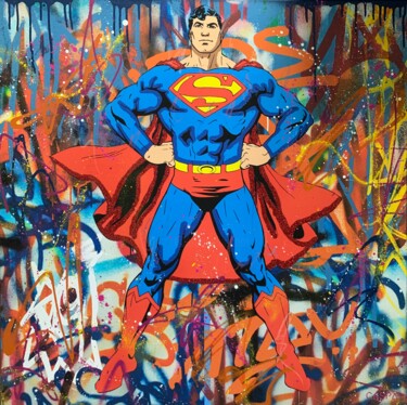 Painting titled "my super hero" by Caspa, Original Artwork, Acrylic