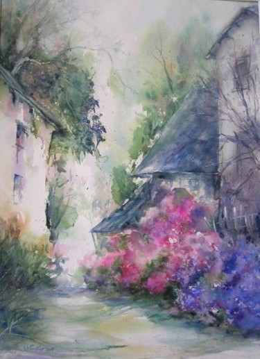 Peinture intitulée "Hortensias" par Le Forestier, Œuvre d'art originale