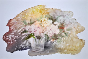 Peinture intitulée "Fleurs au sel" par Le Forestier, Œuvre d'art originale, Aquarelle