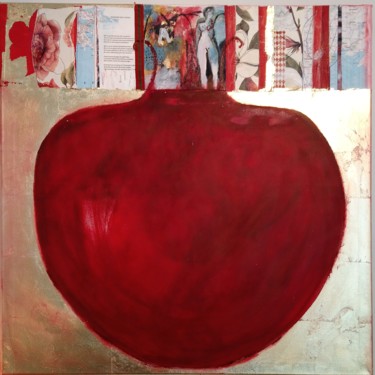 Collages intitulée "Pomegranate" par Cassandra Wainhouse, Œuvre d'art originale, Huile