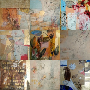 Collages intitolato "Touch my heart" da Cassandra Wainhouse, Opera d'arte originale, Collages Montato su Telaio per barella…